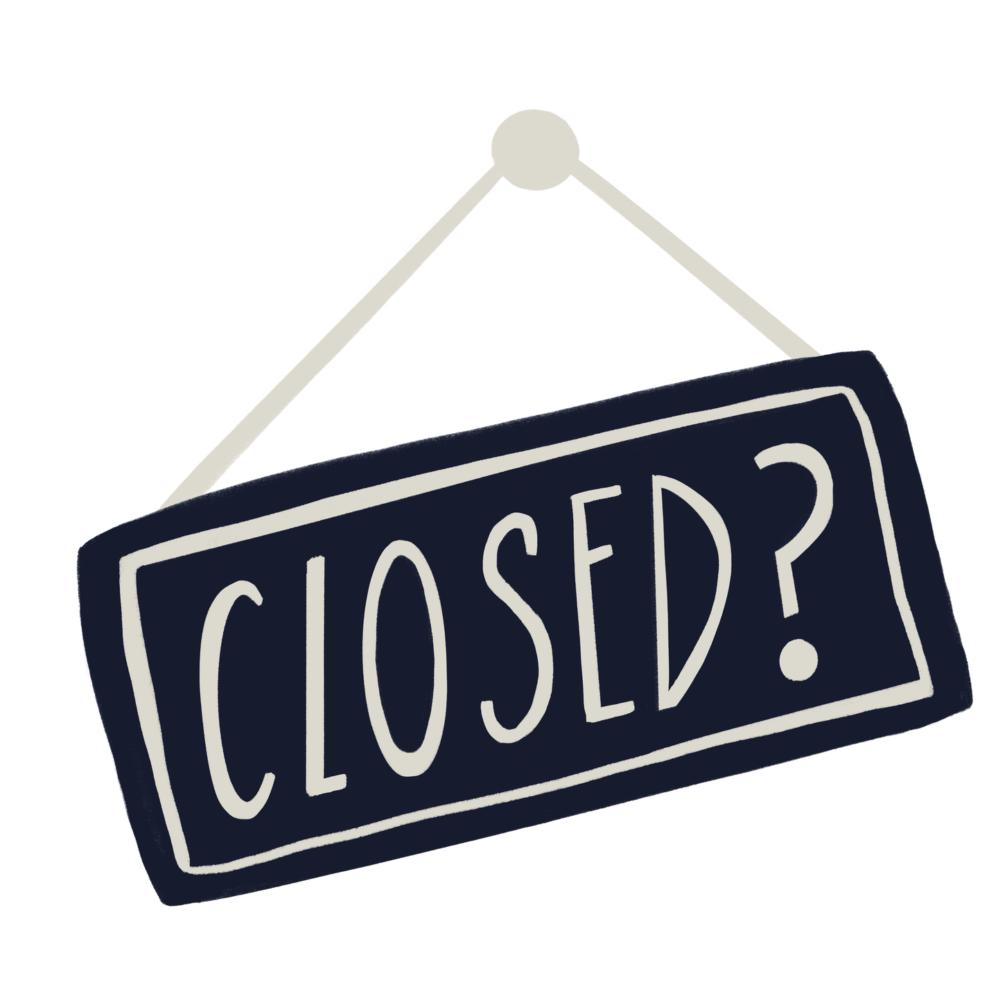 Illustration of closed sign