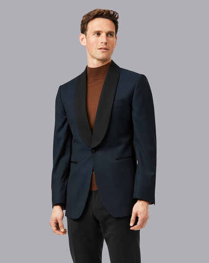 Shawl Collar Dinner Suit Jacket - Teal