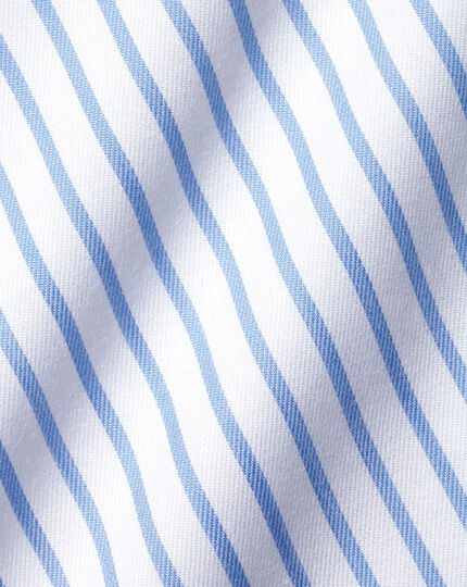 Bügelfreies Twill-Hemd mit Streifen - Kornblumenblau