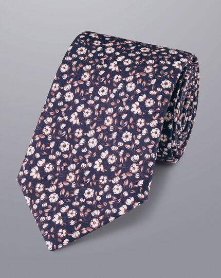 Made With Liberty Fabric Floral Print Tie - Pink