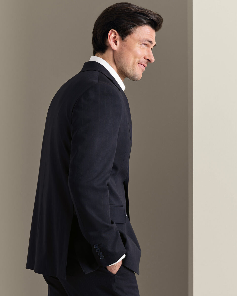 Stripe Suit Jacket - Dark Navy