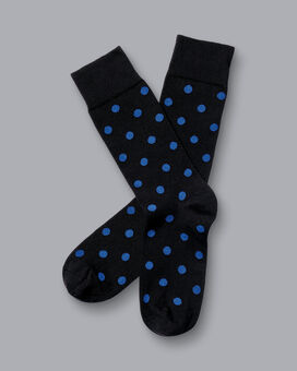 Spot Socks - Black & Cobalt Blue
