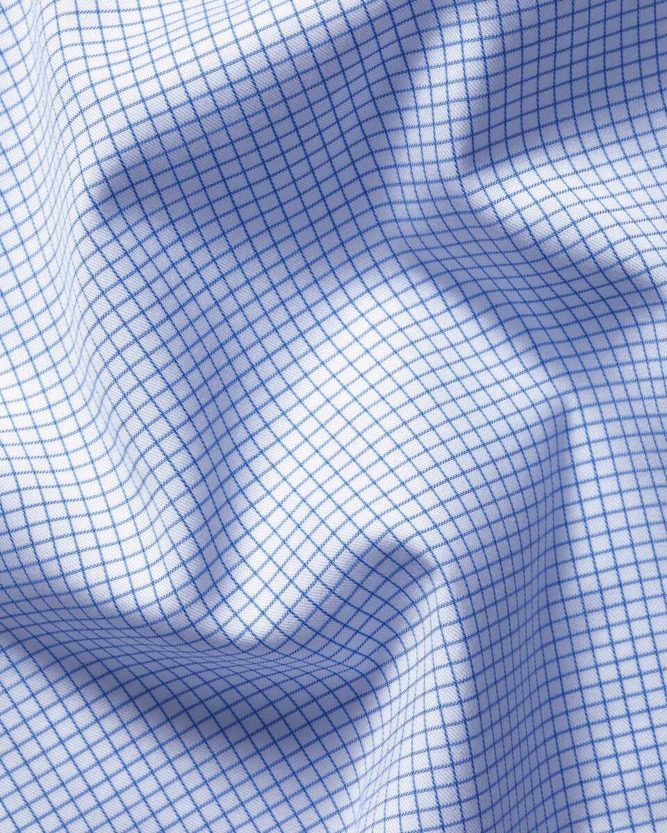 Non-Iron Twill Check Shirt - Cornflower Blue