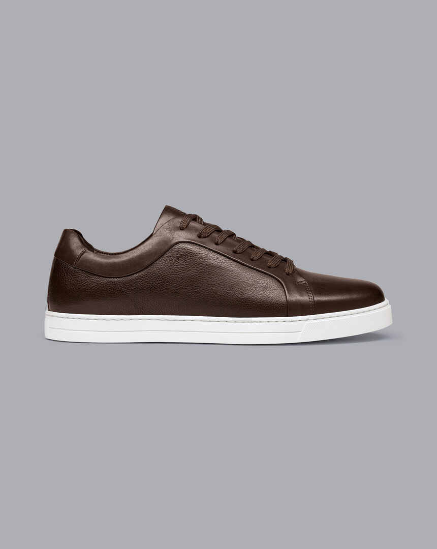 Leather Trainers - Chocolate Brown