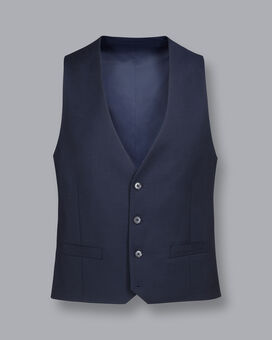 Business Suit Textured Waistcoat - Navy