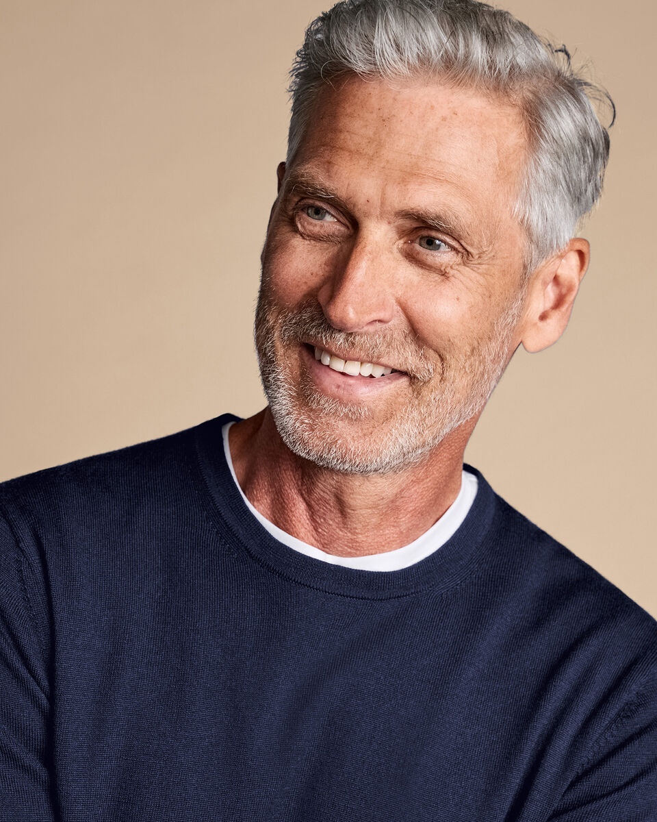 KRIS MERINO SWEATER - NAVY
