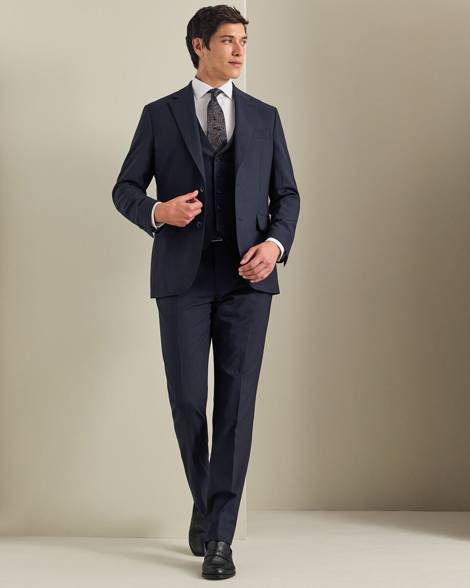 Natural Stretch Twill Suit - Navy