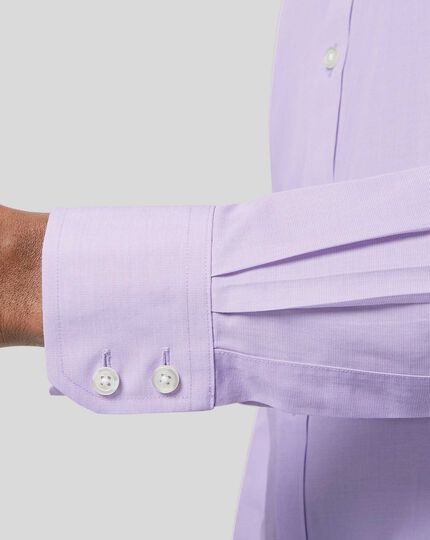 Spread Collar Non-Iron Tyrwhitt Cool Poplin Shirt - Lilac 