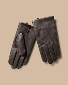 Leather Touch Screen Gloves - Dark Chocolate