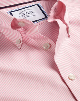 Bügelfreies Oxfordhemd mit und Streifen - Rosa