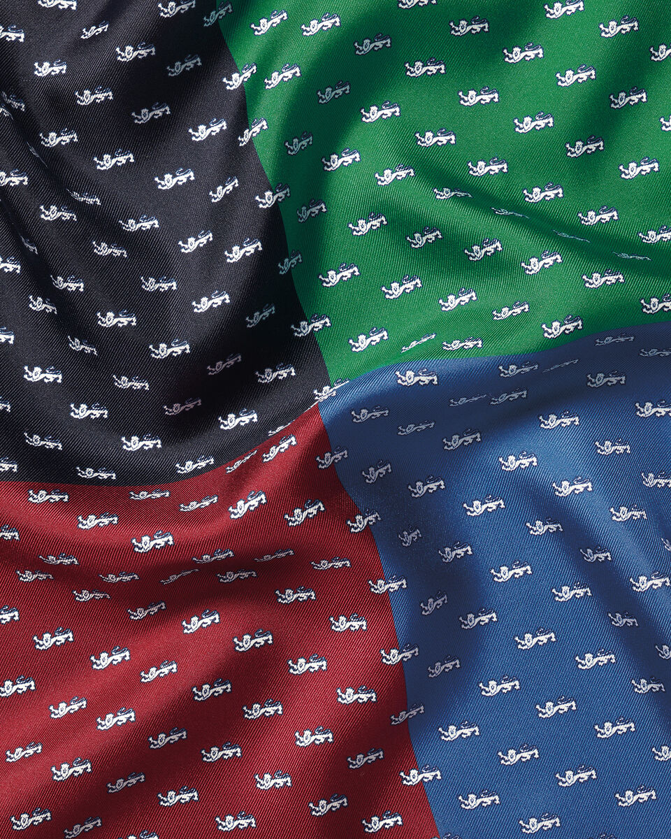 The Lions Quarter Silk Pocket Square - Cornflower Blue