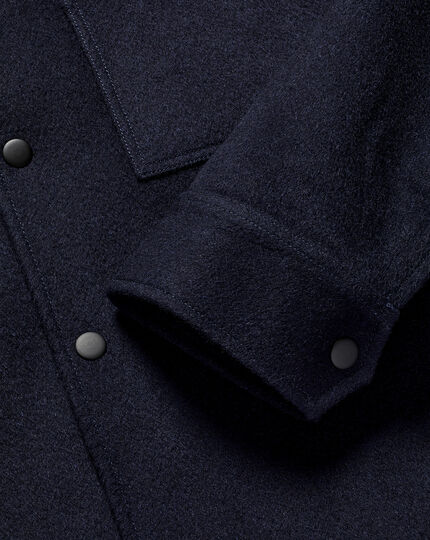 Wool Harrington Jacket - Navy