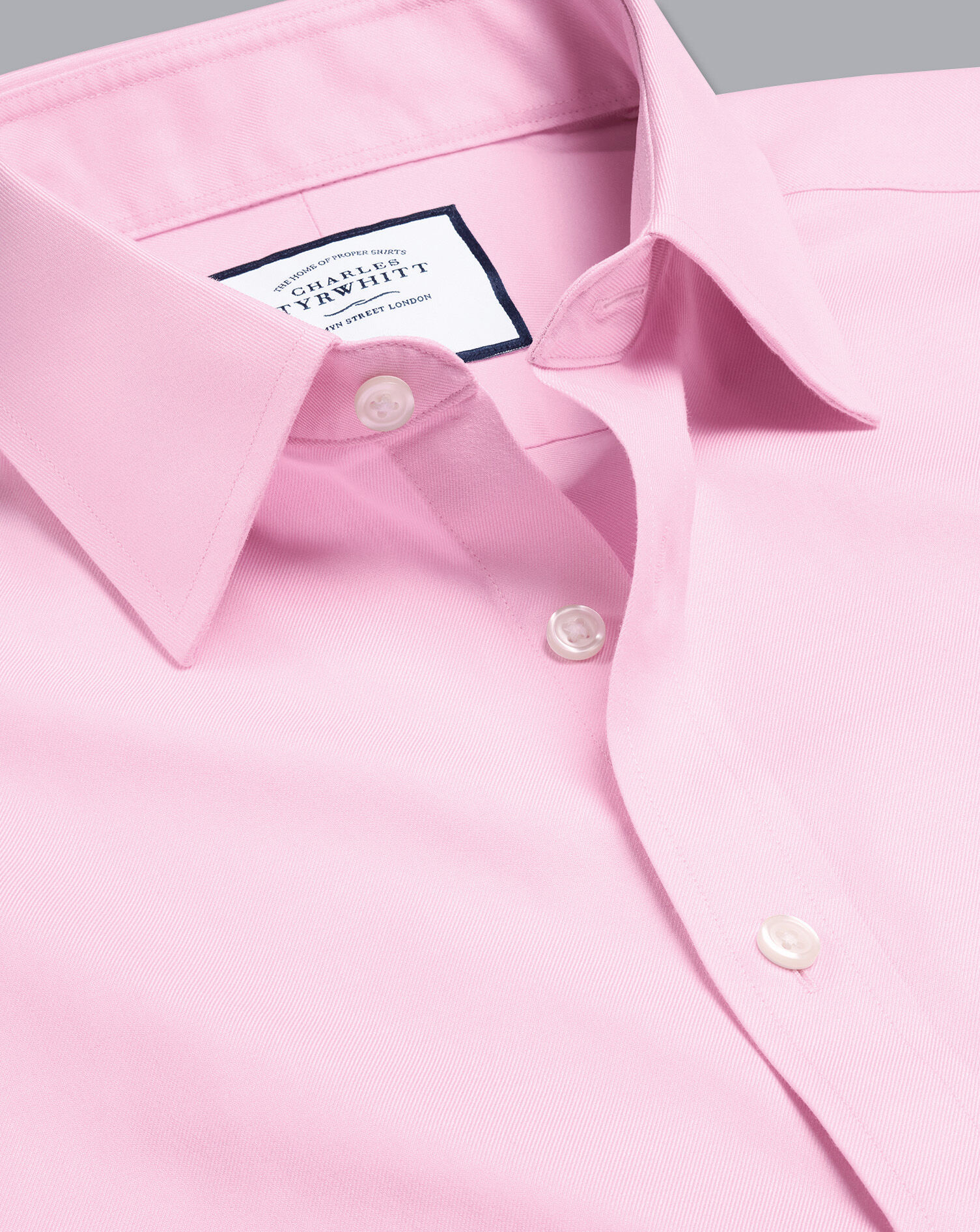 Men's Shirt Non Iron Formal Light Pink Twill  Button Cuff 