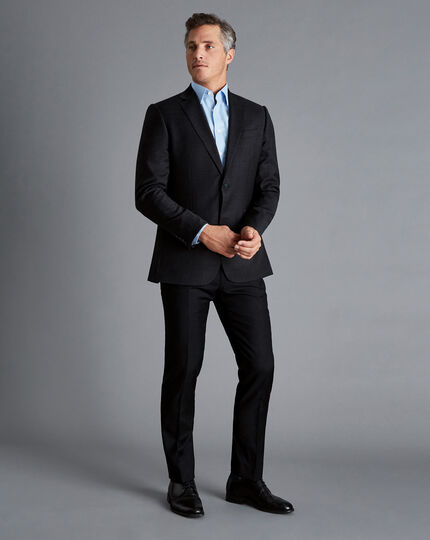 Natural Stretch Twill Suit Pants - Black