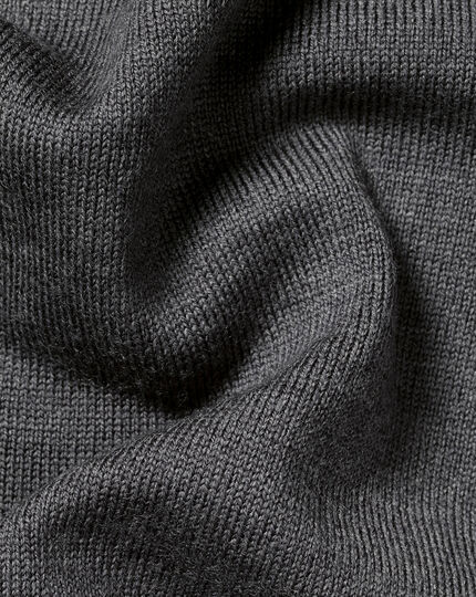 Merino Roll Neck Sweater - Grey