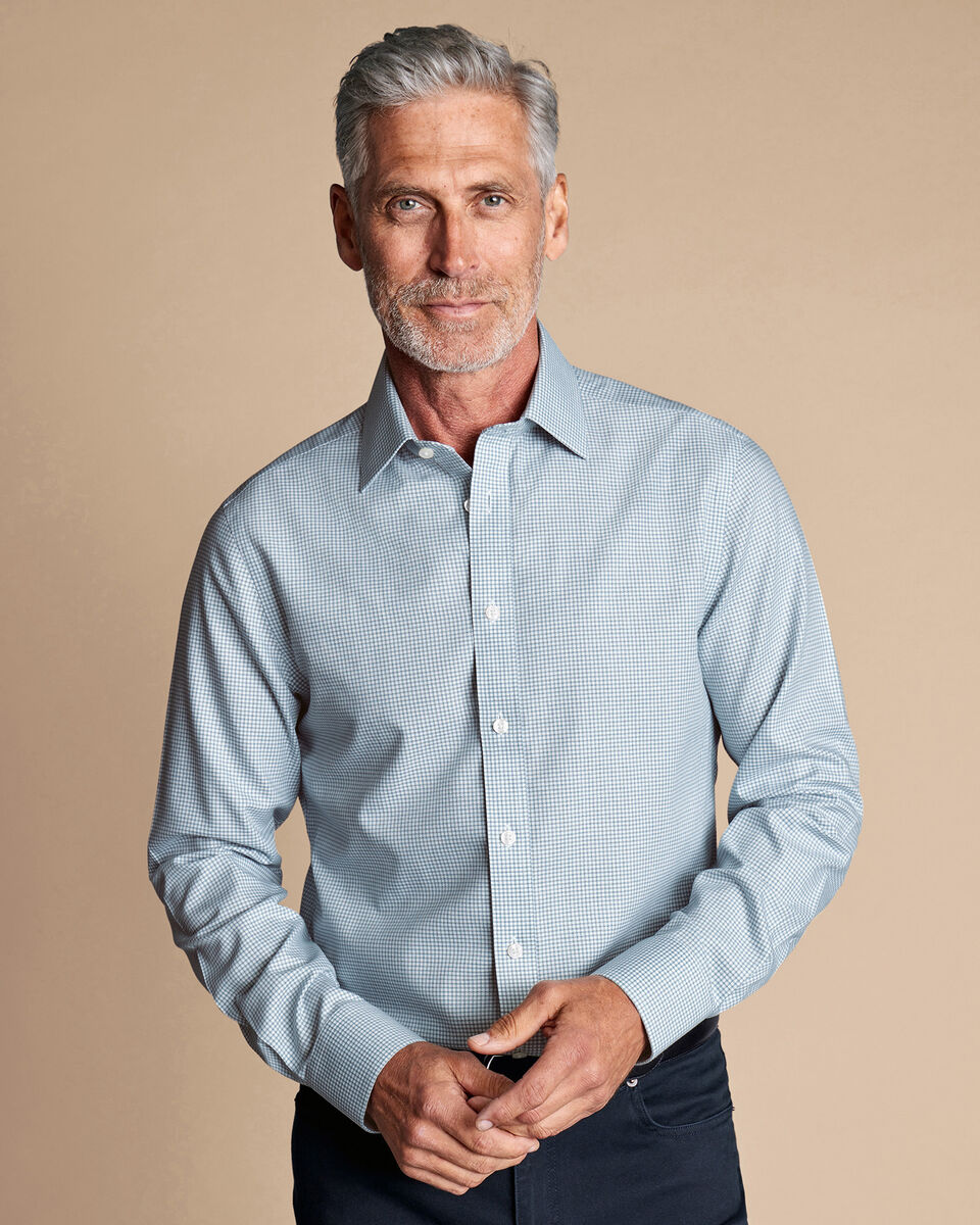 Non-Iron Royal Oxford Check Shirt - Light Blue