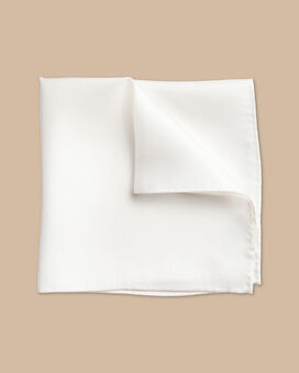 Pochette de costume de soirée en soie - Blanc