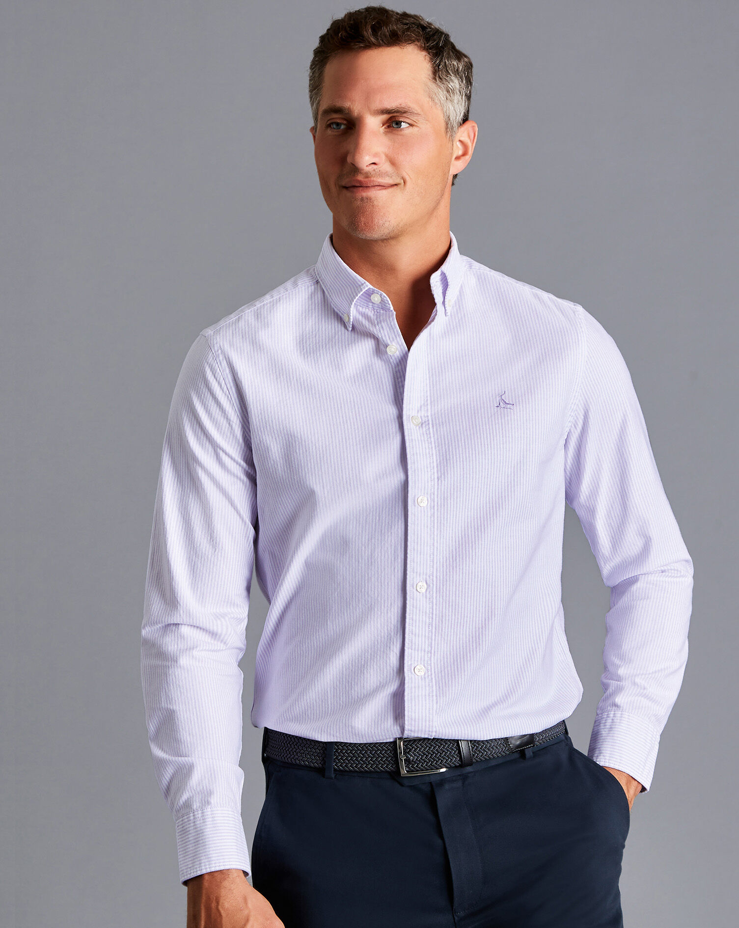 Button-Down Collar Stretch Washed 
