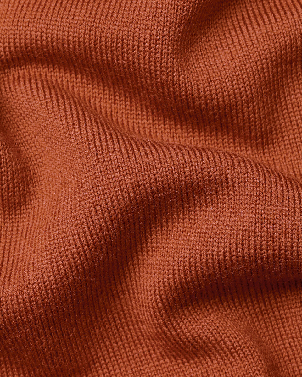 Pure Merino Quarter Zip Jumper - Orange