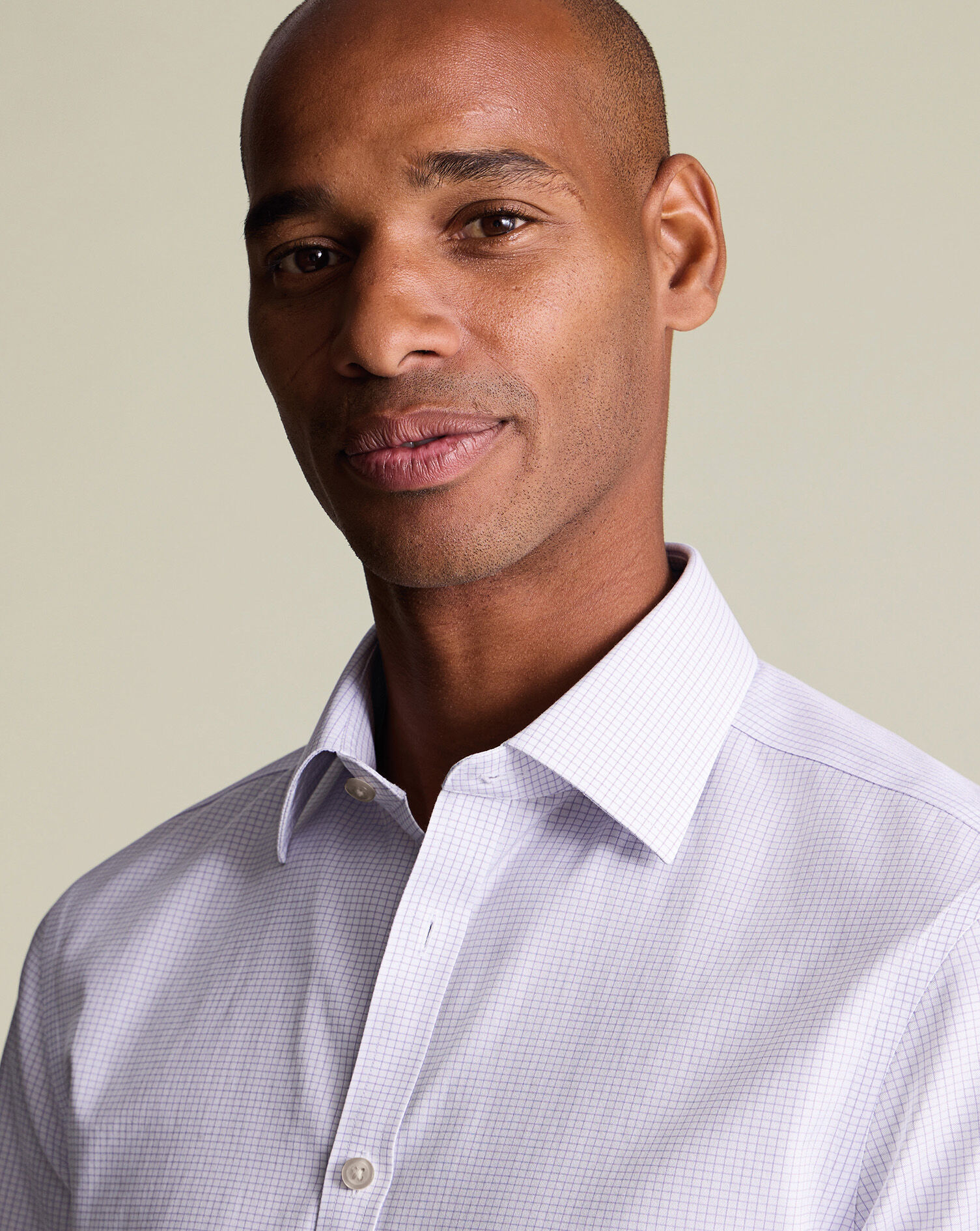 Non-Iron Twill Check Shirt - Lilac