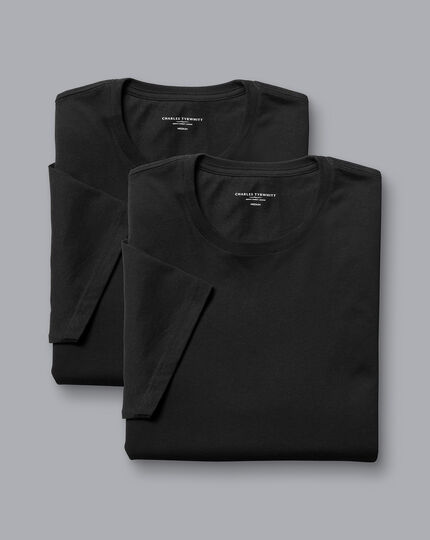 2er-Pack T-Shirts aus Baumwolle mit Rundhals - Schwarz