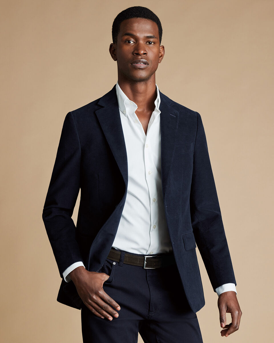 Italian Moleskin Jacket Navy Charles Tyrwhitt