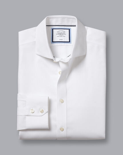 Spread Collar Non-Iron Regent Weave Shirt - White