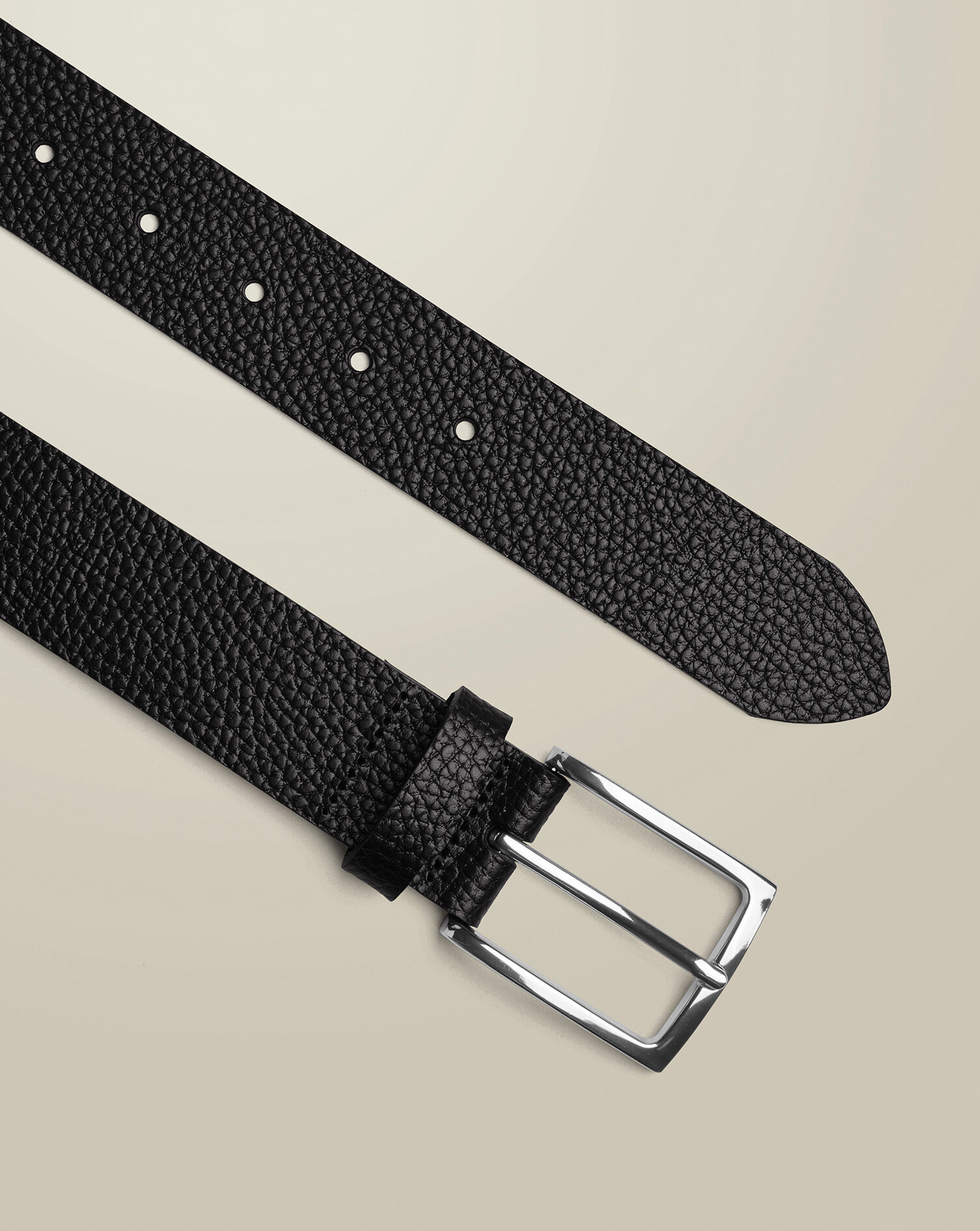 Textured Leather Chino Belt - Black | Charles Tyrwhitt US