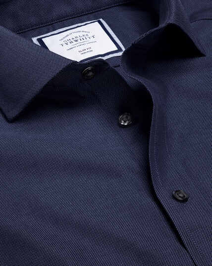 Spread Collar Non-Iron Royal Oxford Shirt - French Blue