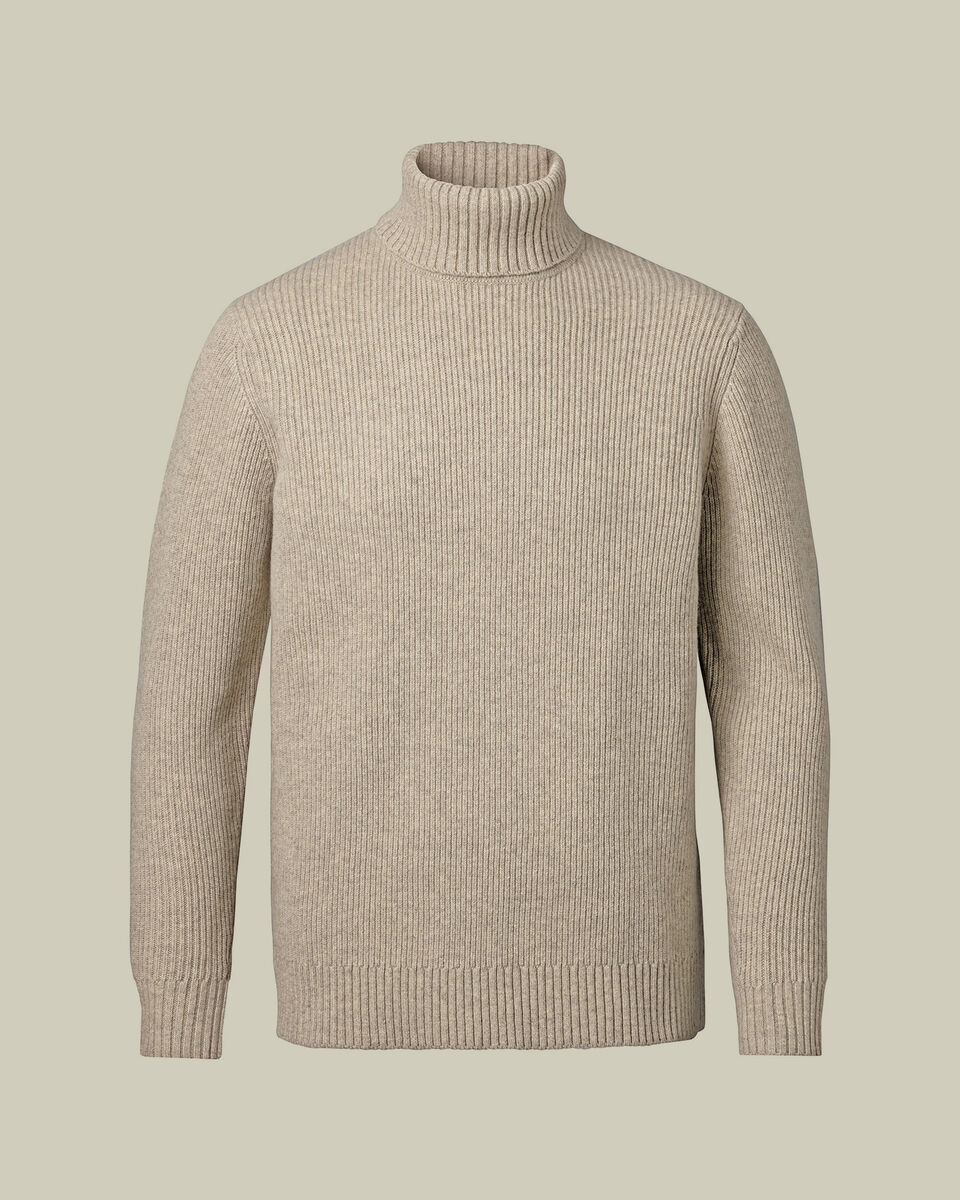 Dikke Jumper Van Pure Merinowol - Havermoutkleur