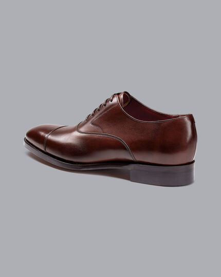 Made In England Oxford Flex Sole Shoes  - Mahogany