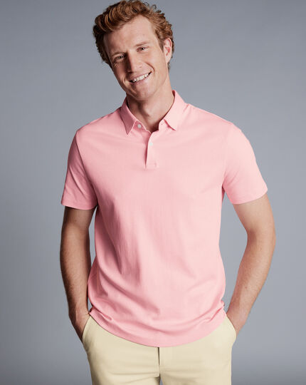 Combed Cotton Polo - Light Pink