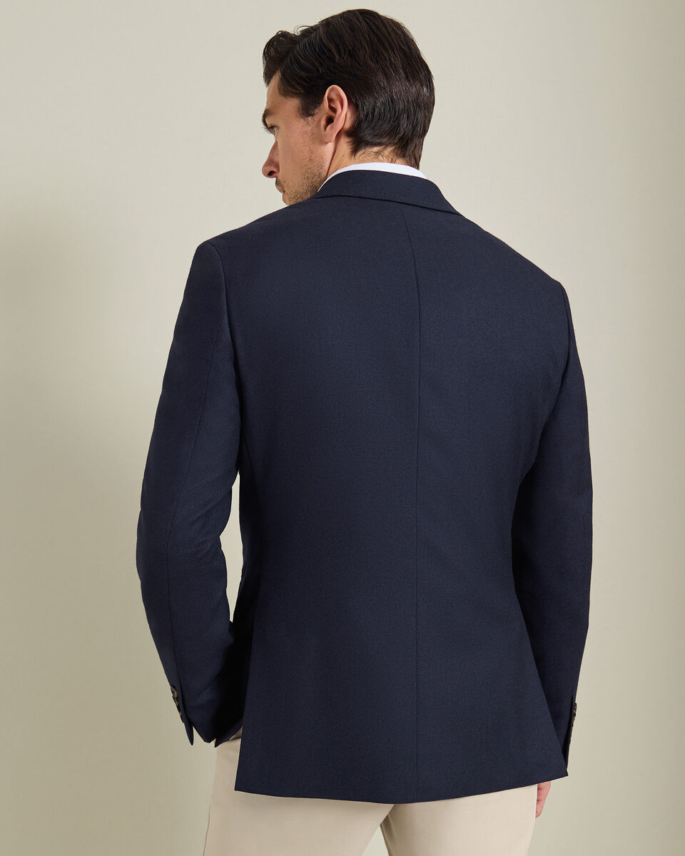Veste en laine textur&eacute;e - Bleu encre