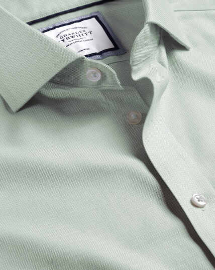 Spread collar Non-Iron Richmond Weave Shirt - Green