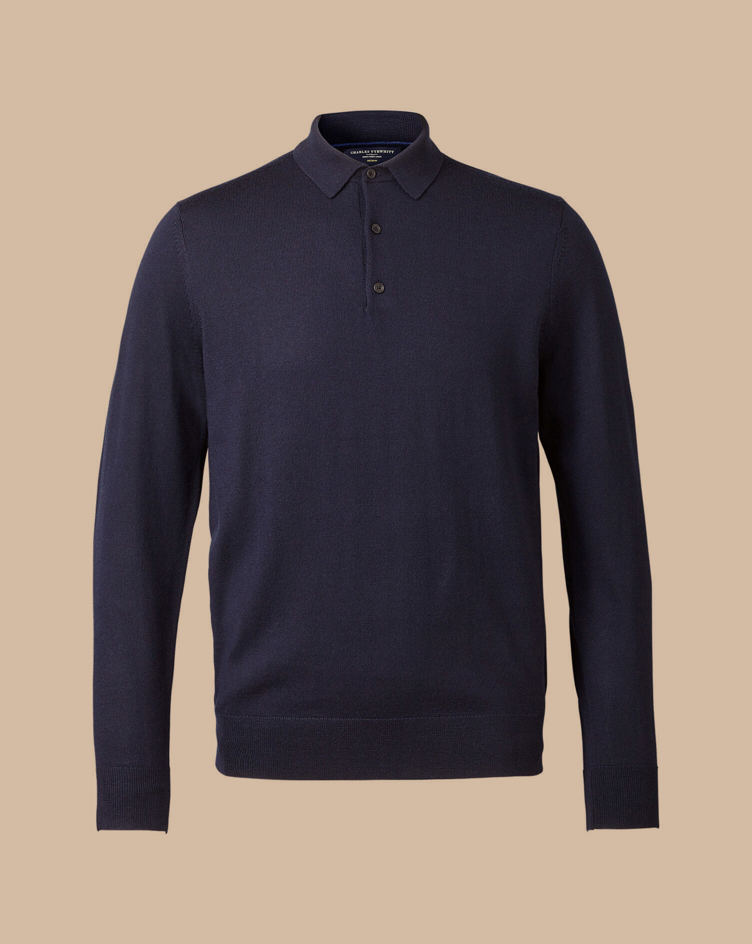 Charles Tyrwhitt Merino Polo Shirt Sweater - Navy