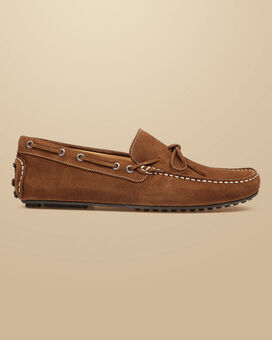 Suede Driving Loafers - Tobacco Brown