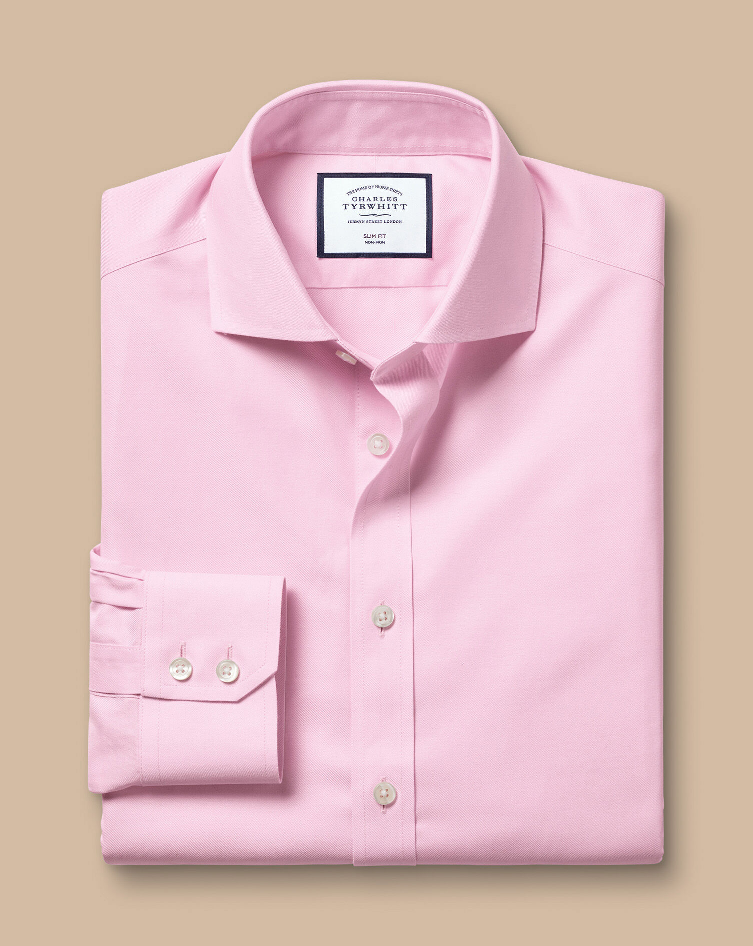 Cutaway Collar Non-Iron Twill Shirt 