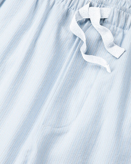 Fine Stripe Pyjama Bottoms - Sky Blue
