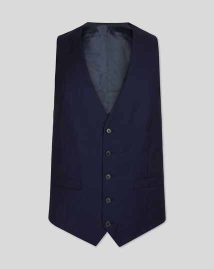 Birdseye Travel Suit Vest - Ink Blue