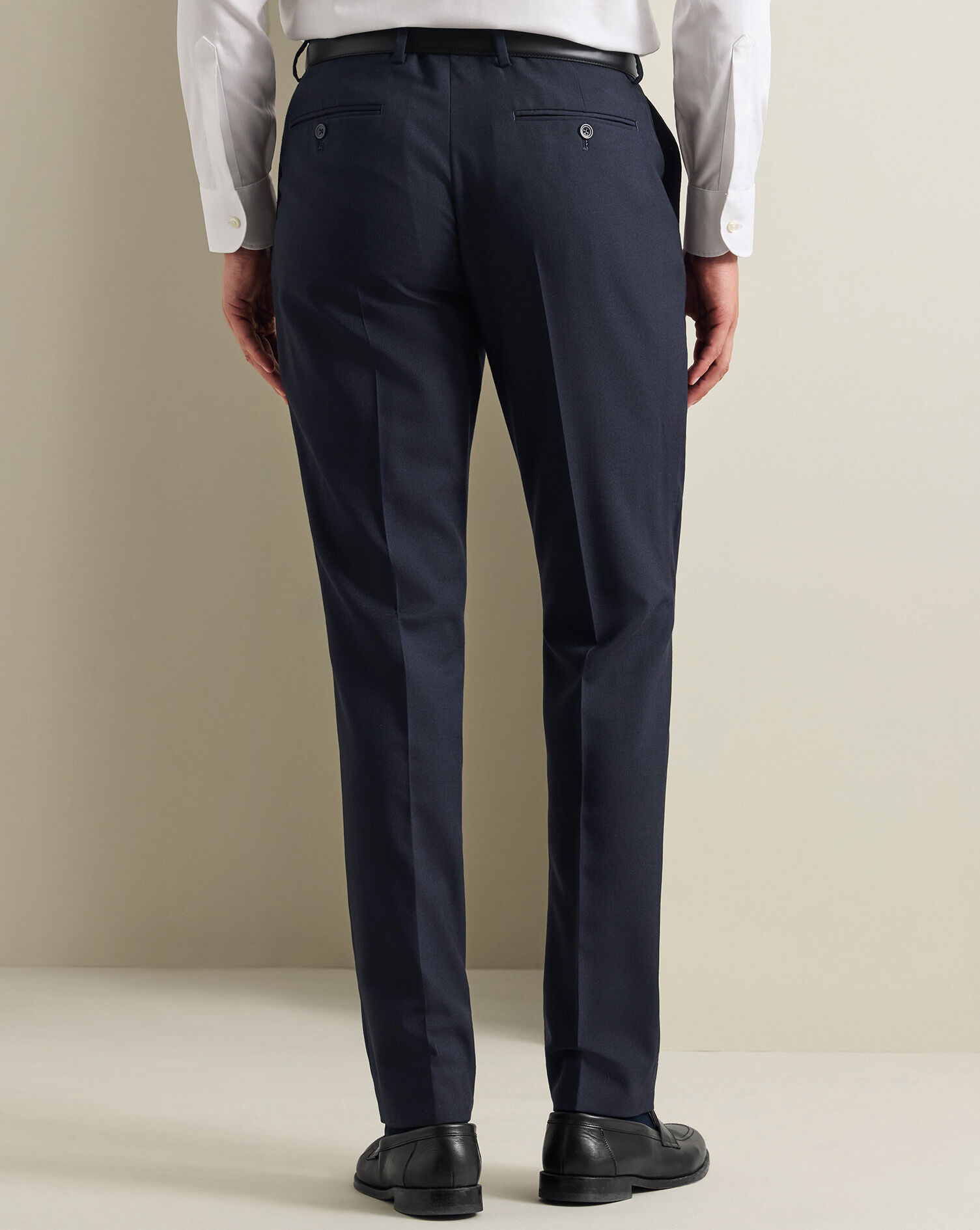 Natural Stretch Twill Suit Pants - Navy | Charles Tyrwhitt US