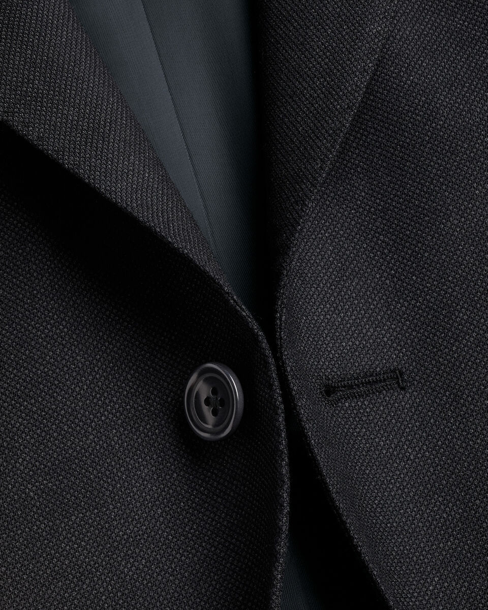 Italian Luxury Birdseye Suit Jacket - Charcoal