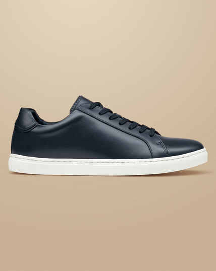 Leather Sneakers - Navy