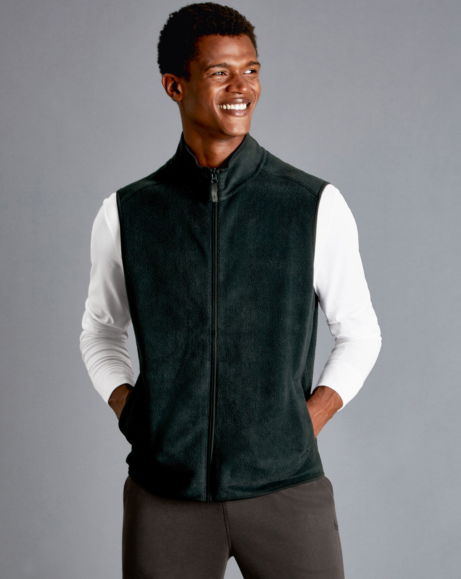 Fleece Gilet - Forest Green | Charles 