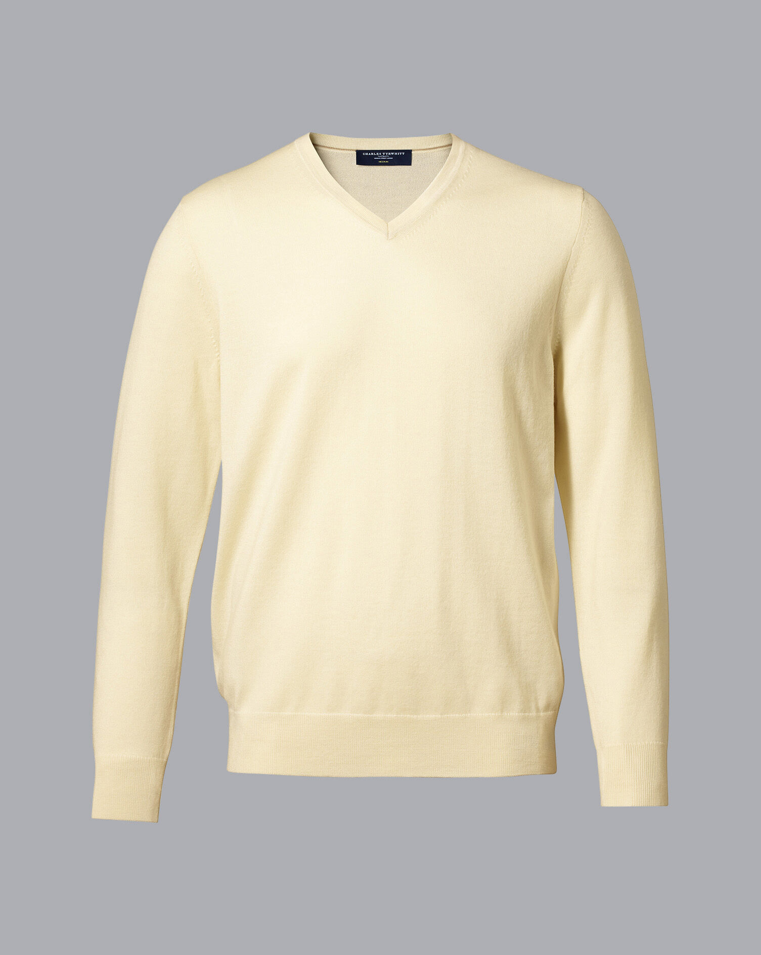 Merino V-Neck Jumper - Cream | Charles 