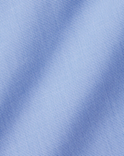 Semi-Spread Collar Egyptian Cotton Poplin Shirt - Blue