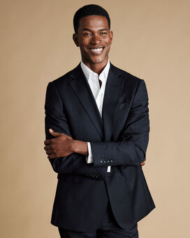 Natural Stretch Twill Suit Jacket - Navy