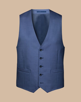 Ultimate Performance Sharkskin Suit Waistcoat - Indigo Blue