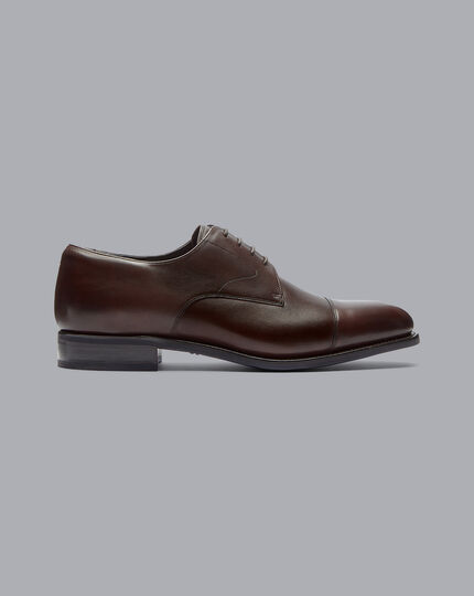 Goodyear Welted Derby Toe Cap Performance Shoes  - Chocolate Brown