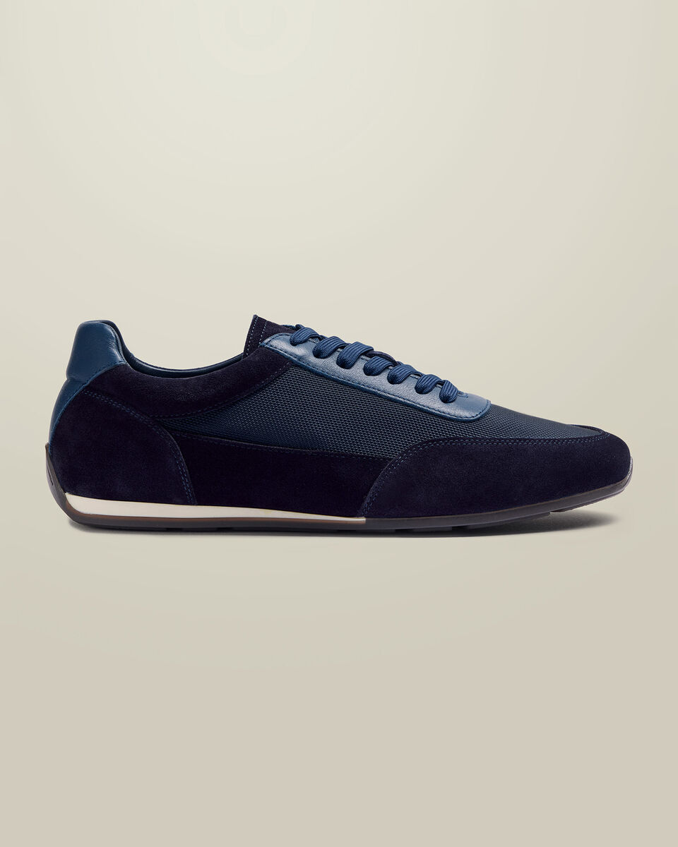 Textile & Suede Smart Trainers - Navy