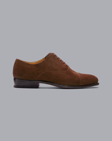 pustes op Neuropati Foresee Suede Oxford Shoes - Walnut Brown | Charles Tyrwhitt